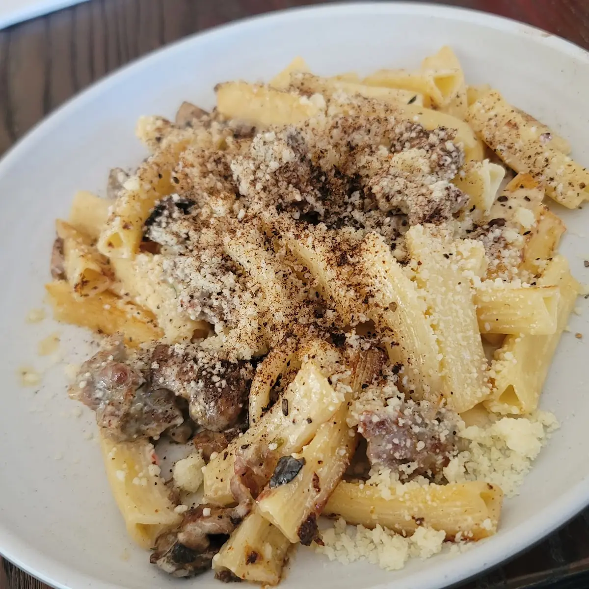 Penne Pasta with Sausage Mushrooms