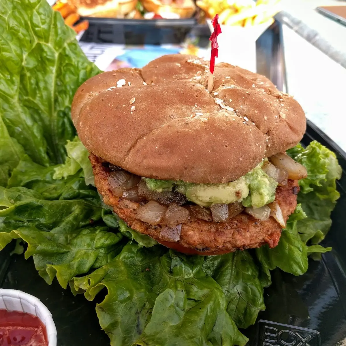Veggie Burger with Grilled Onions