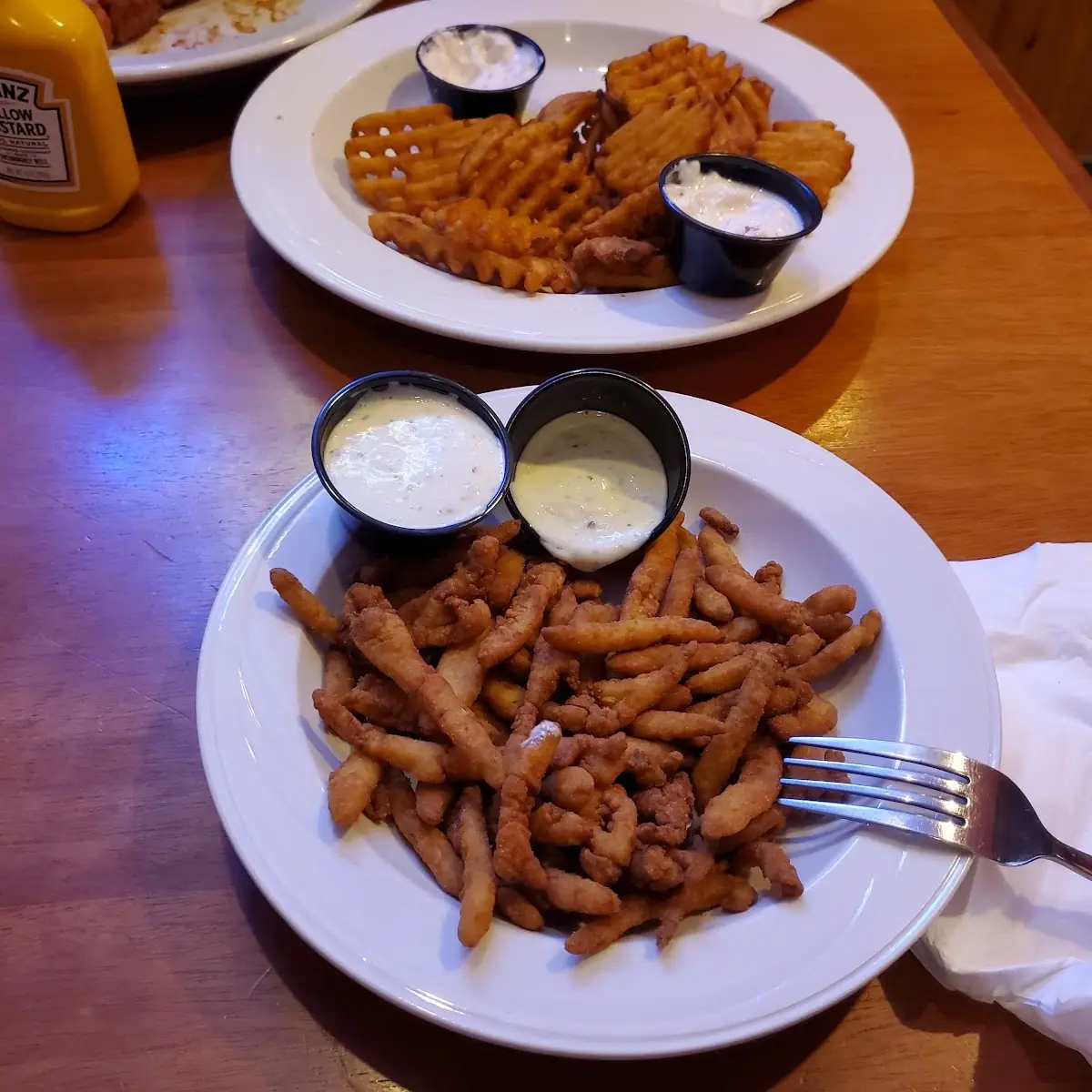 Clam Strips Waffle Fries