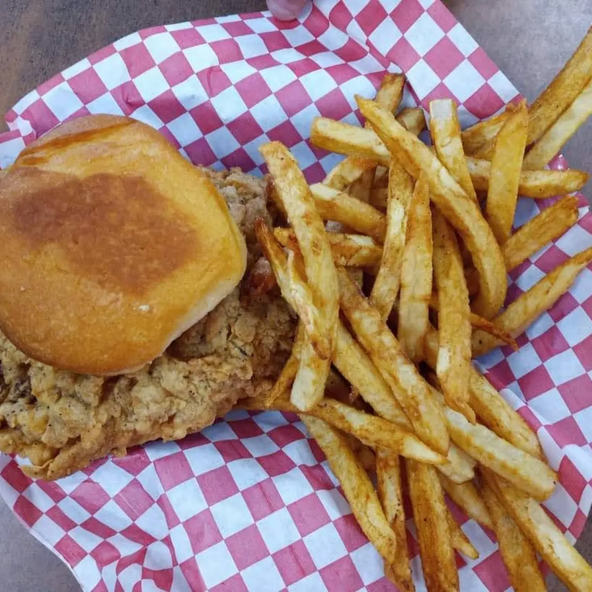 Chicken Fried Steak Sandwich and Fries