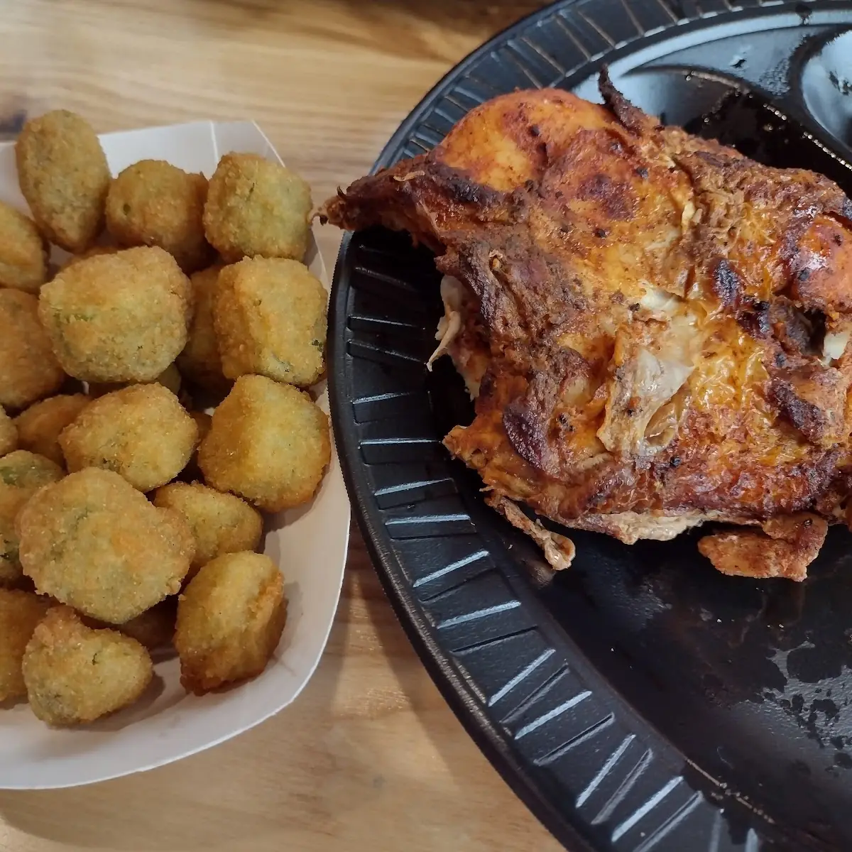 Roasted Chicken and Fried Okra