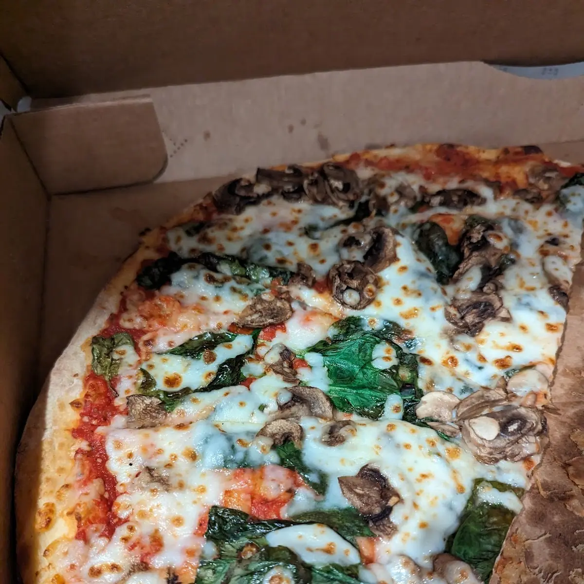 Spinach and Mushroom Pizza