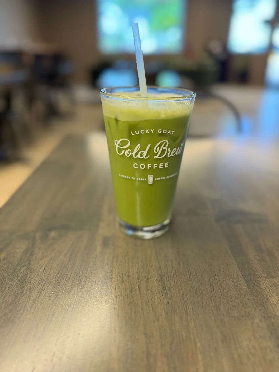 Iced Green Matcha Tea Beverage