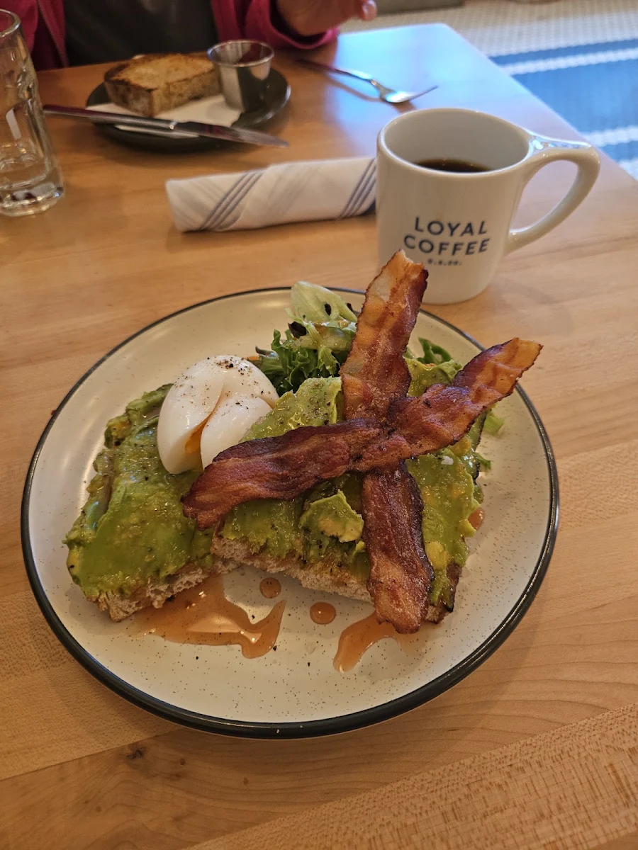 Avocado Toast with Soft Boiled Egg and Bacon