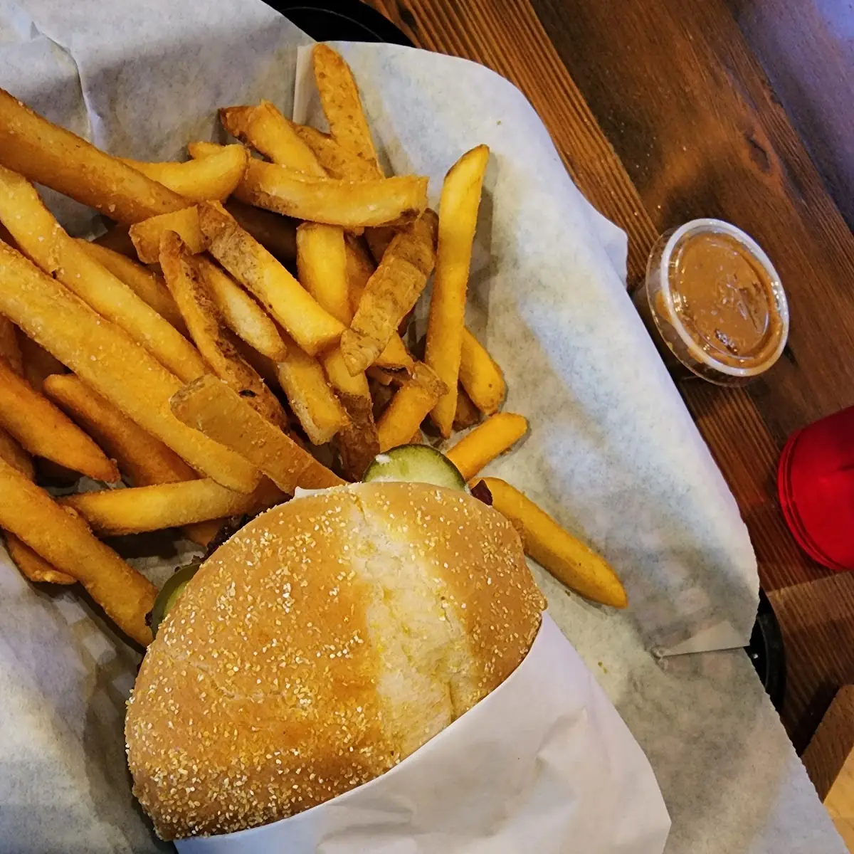 Peanut Butter Pickle Bacon Burger