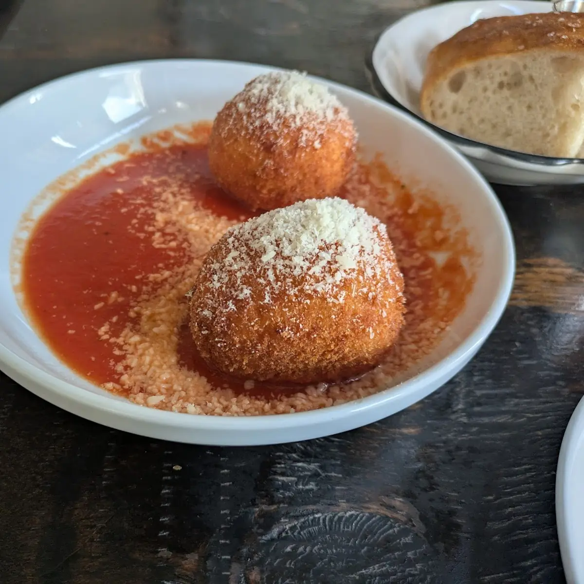Fried Arancini in Tomato Sauce