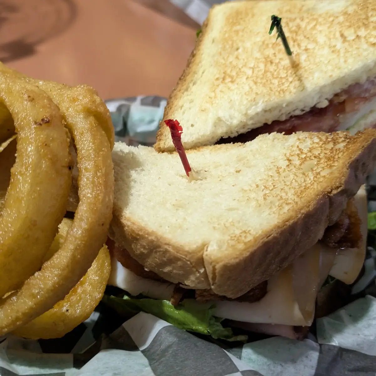 Corner Bar Club with Onion Rings