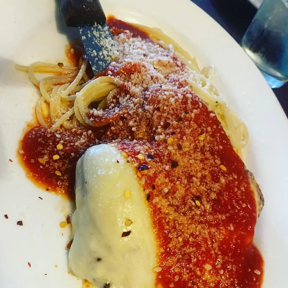Veal Parmigiana with Spaghetti
