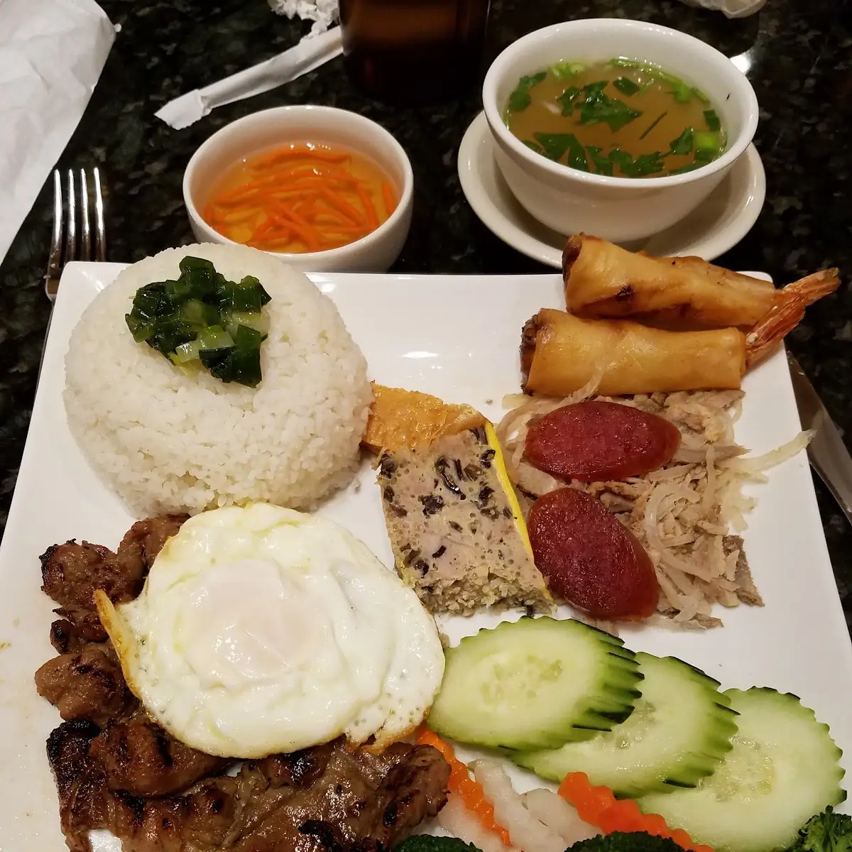 BBQ Pork with 2 Fried Eggs