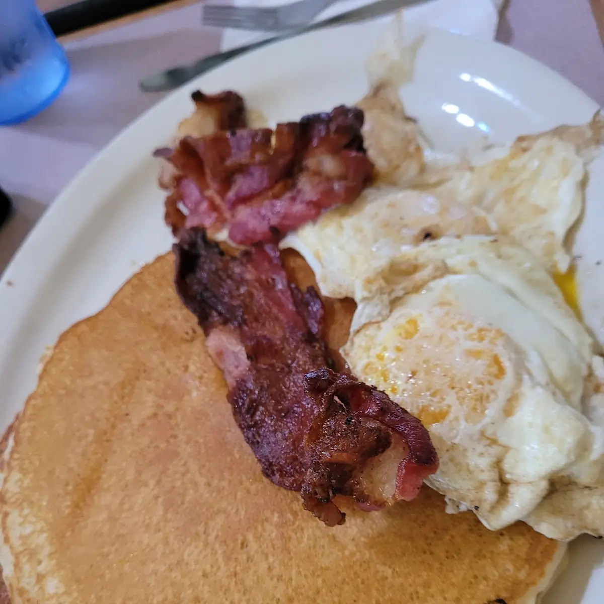 Pancakes Eggs and Bacon