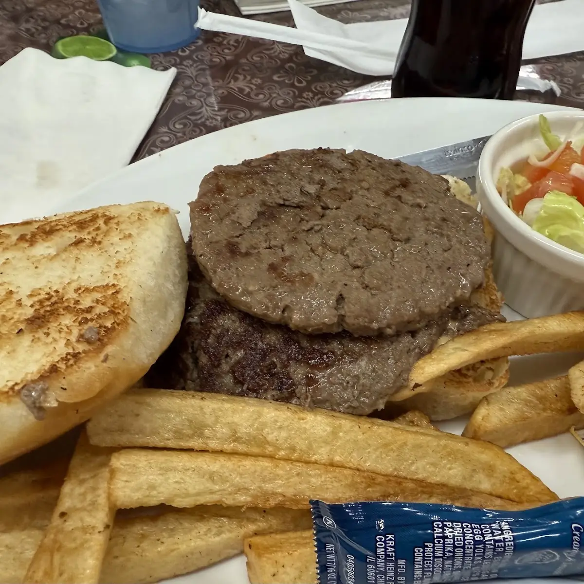 Double Hamburger and Fries