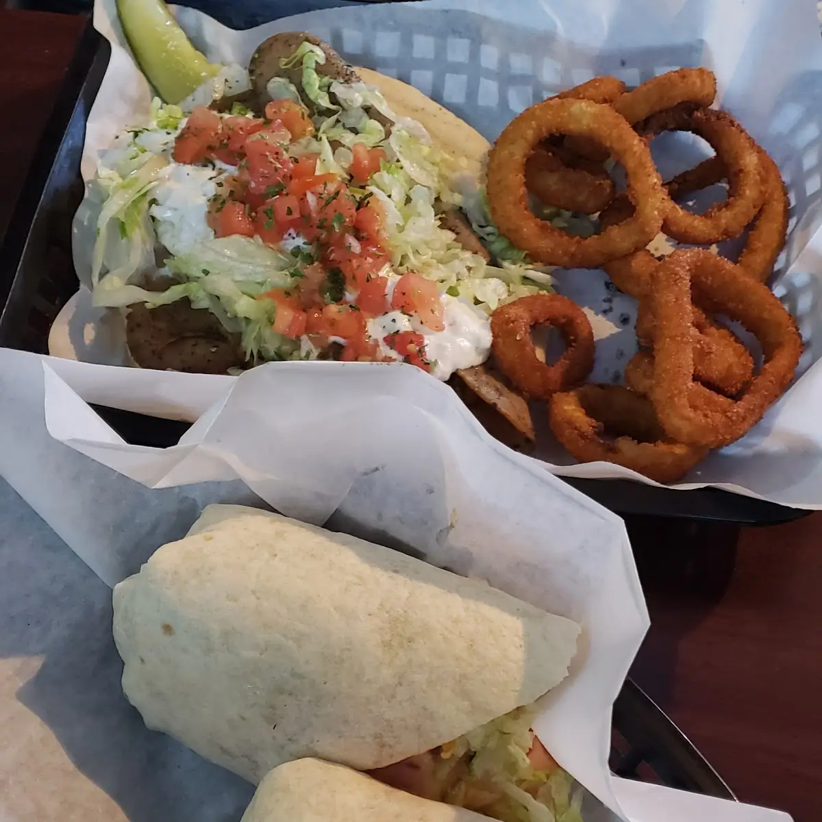 Gyro and Buffalo Chicken Wrap