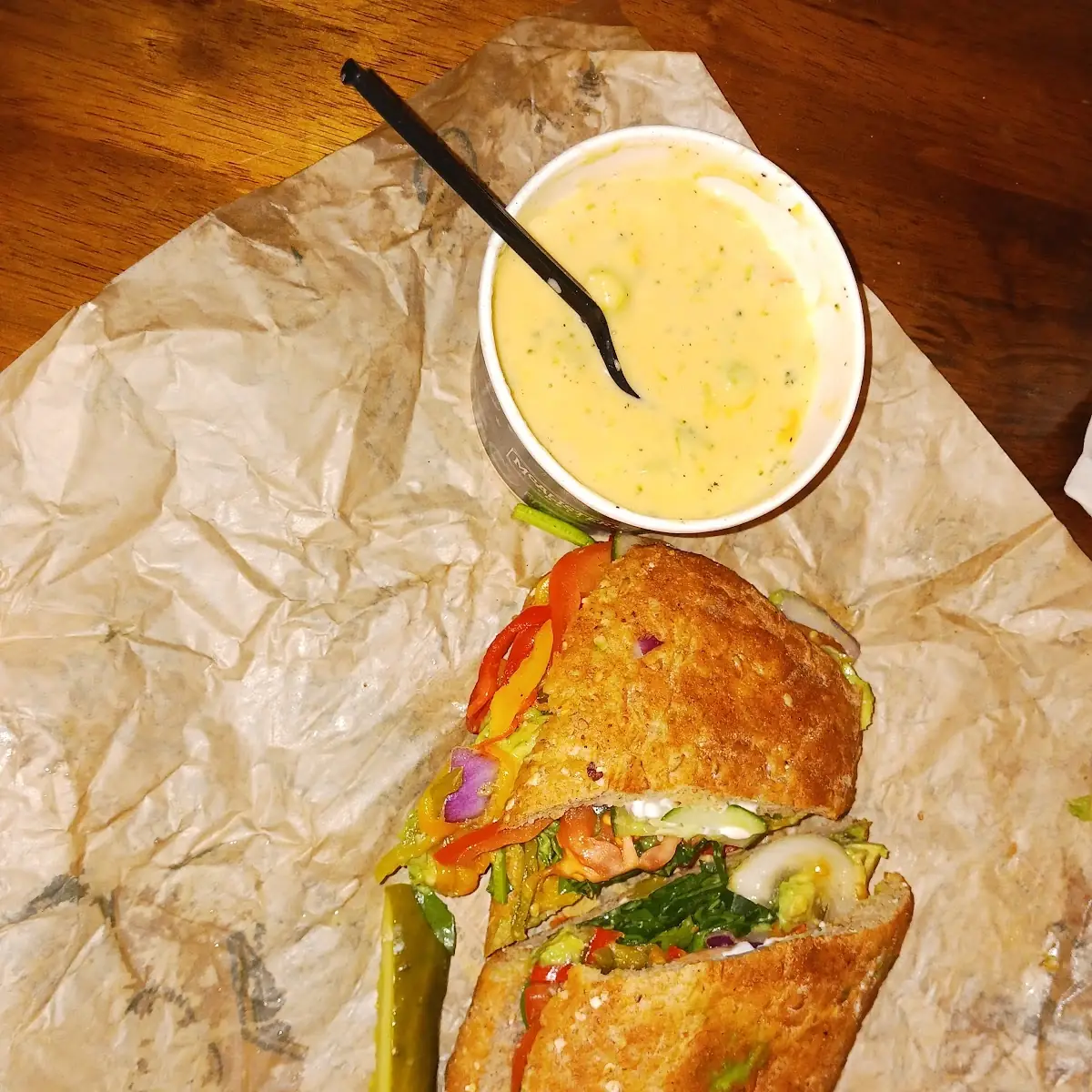 Veggie Sandwich with Broccoli Cheddar Soup