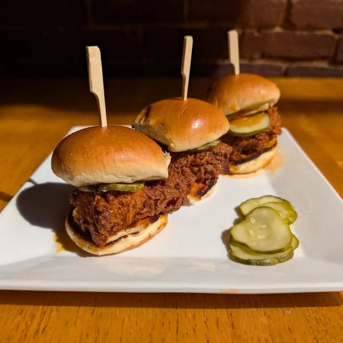 Three Fried Chicken Sliders