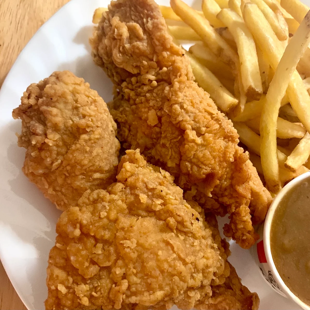Extra Crispy Chicken with Fries and Gravy, KFC