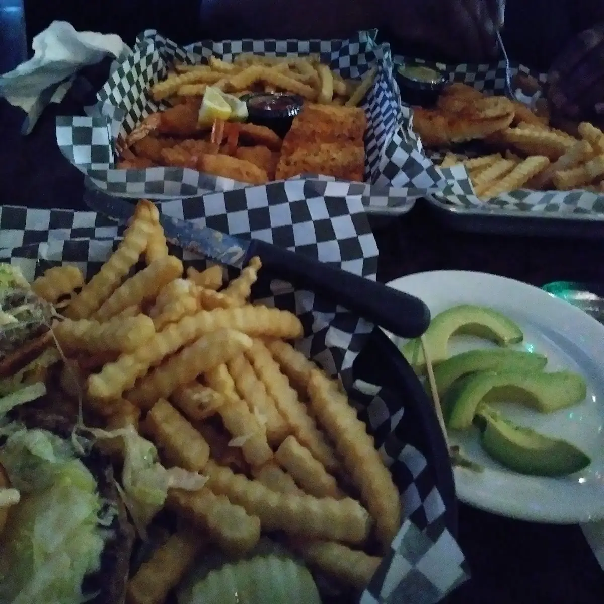 Burger and Fries Fish and Chips