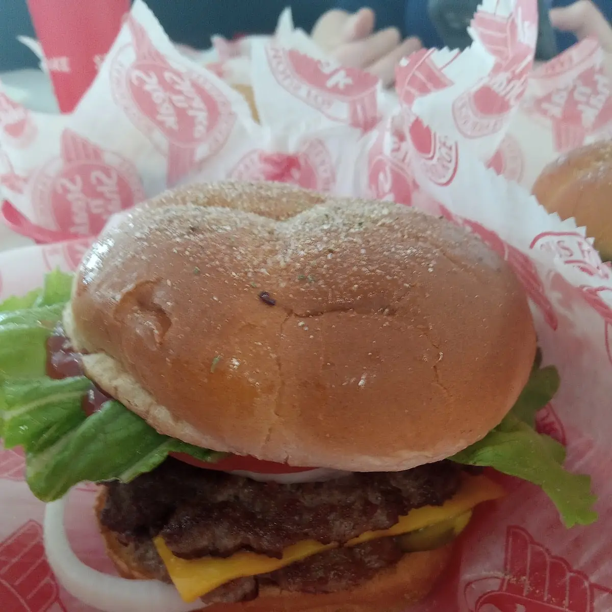Double Cheese Burger Deluxe with the Garlic Bun