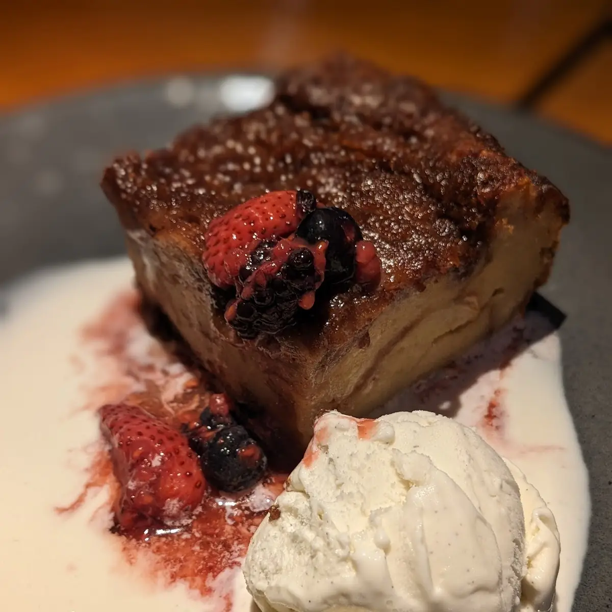 Bread Pudding with Gelato Ala' Mode