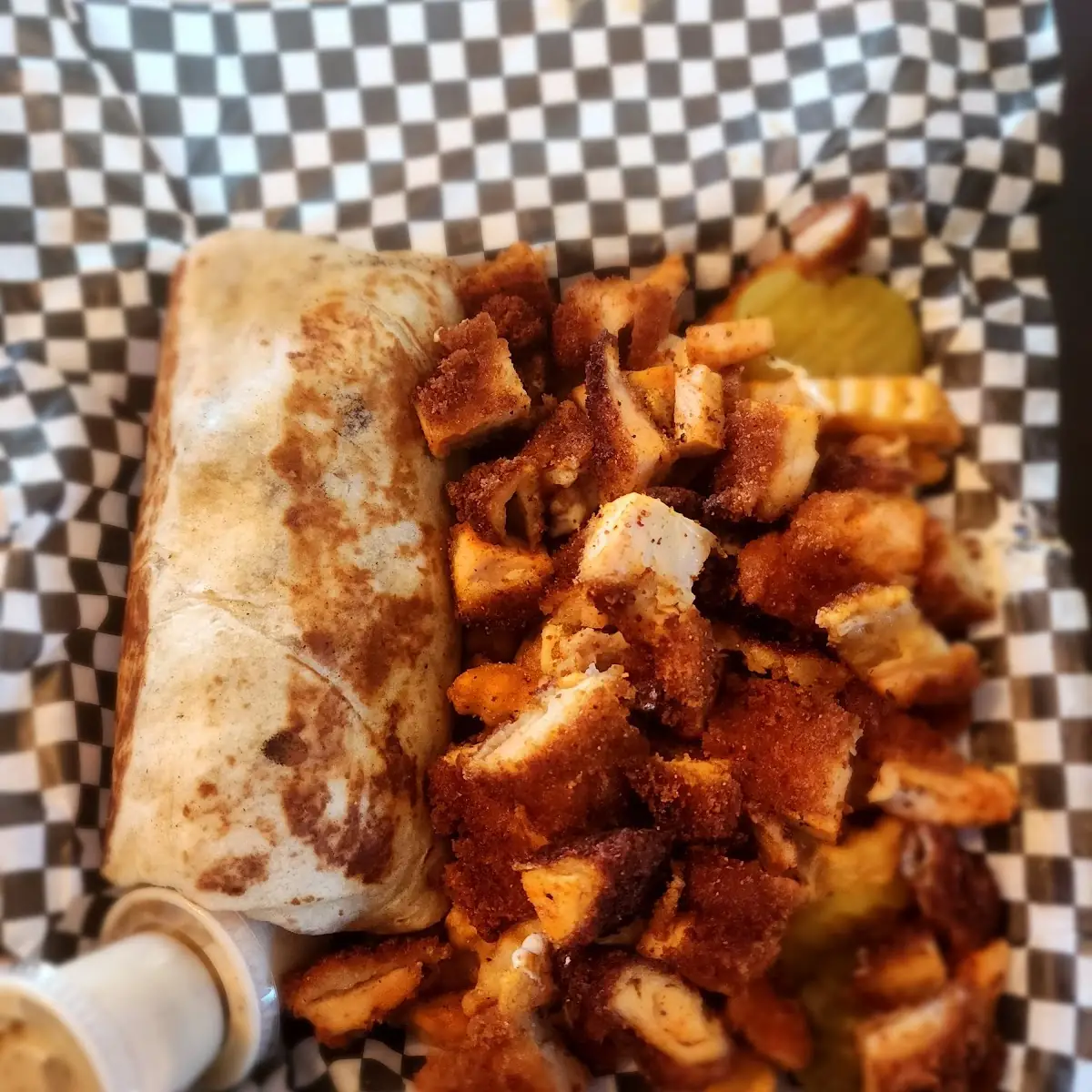 Chicken Burrito with Chicken Fries