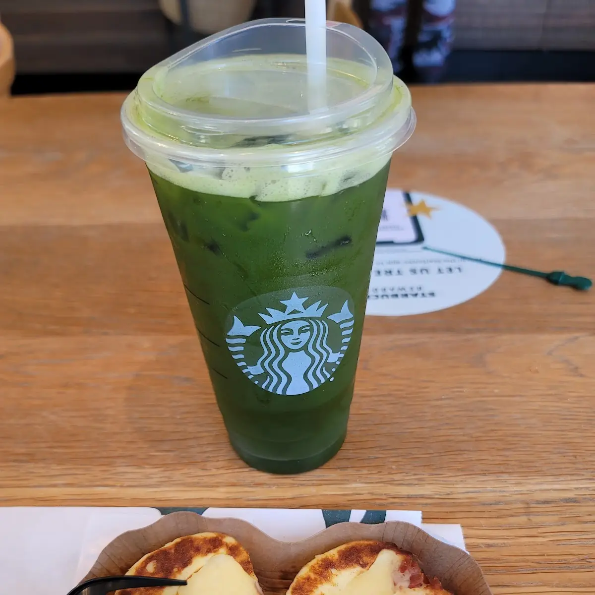 Lemonade Macha and Eggs White Red Pepper