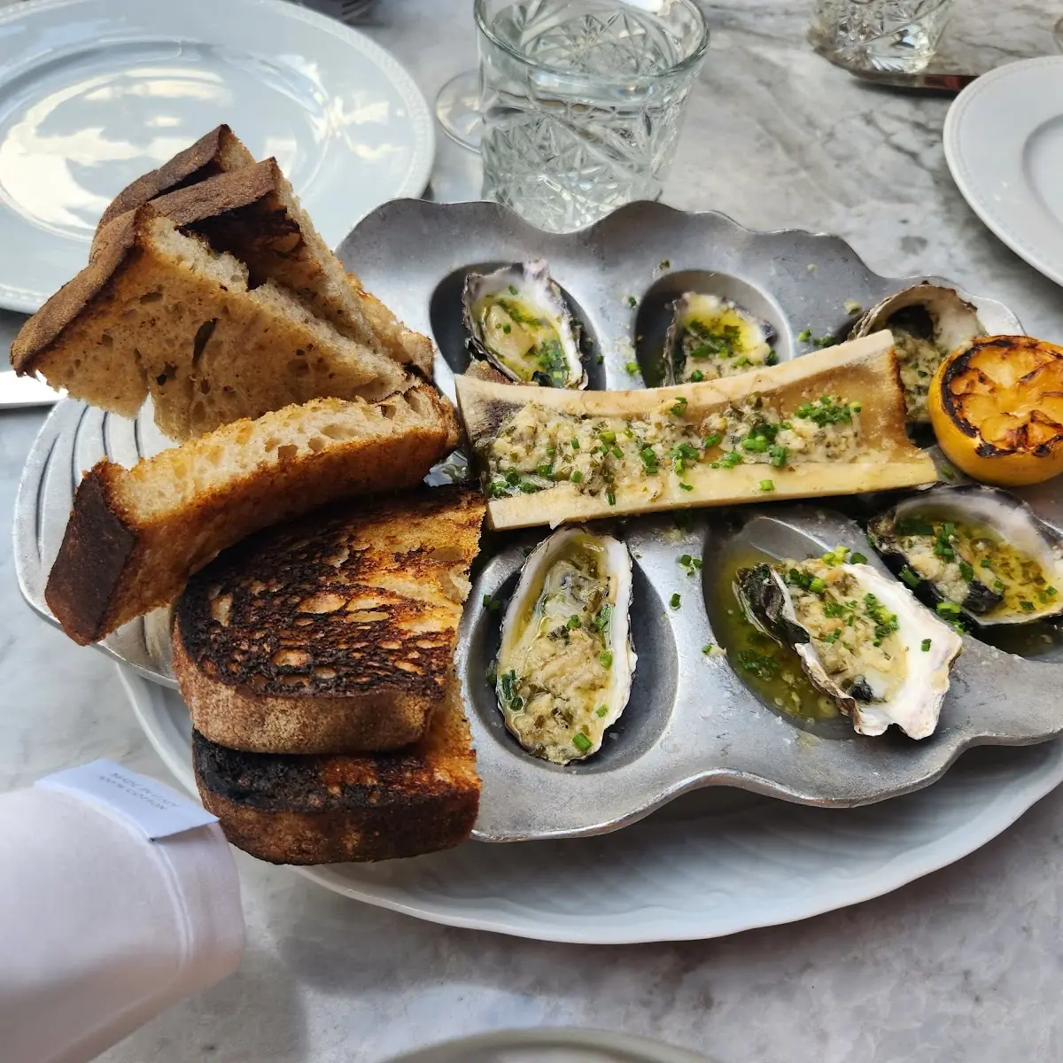 Roasted Oysters and Bone Marrow