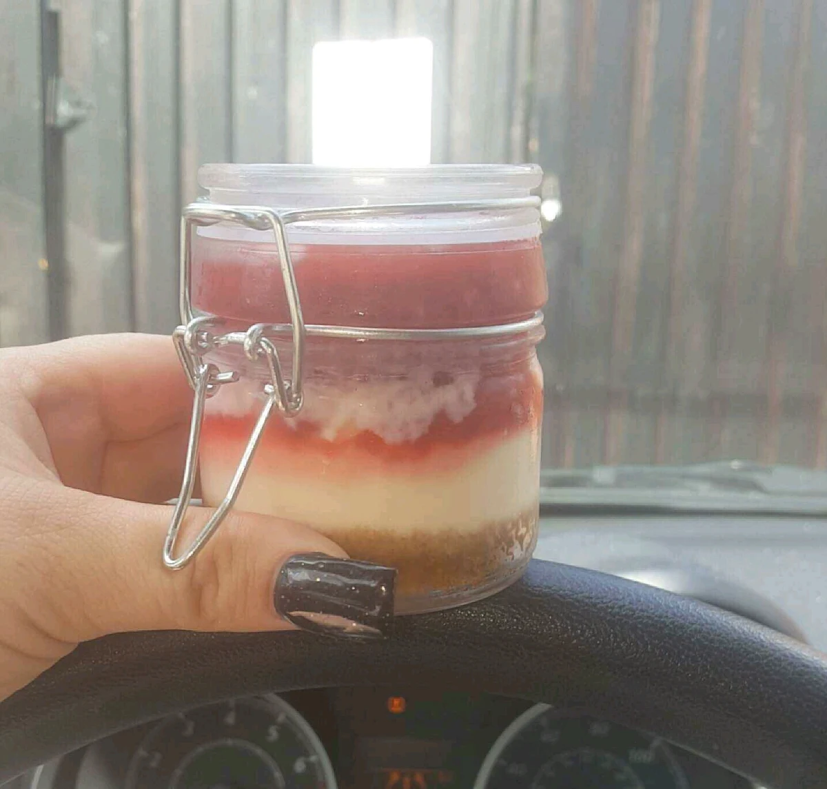Strawberry Cheesecake in Jar