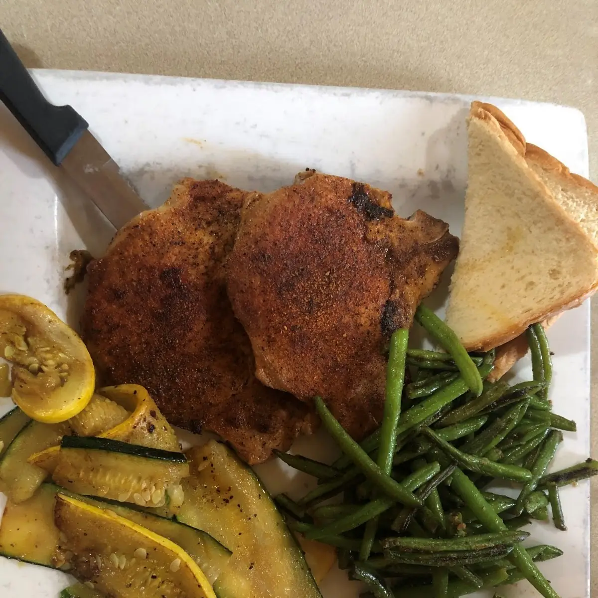 Pork Chops Grilled Zucchini