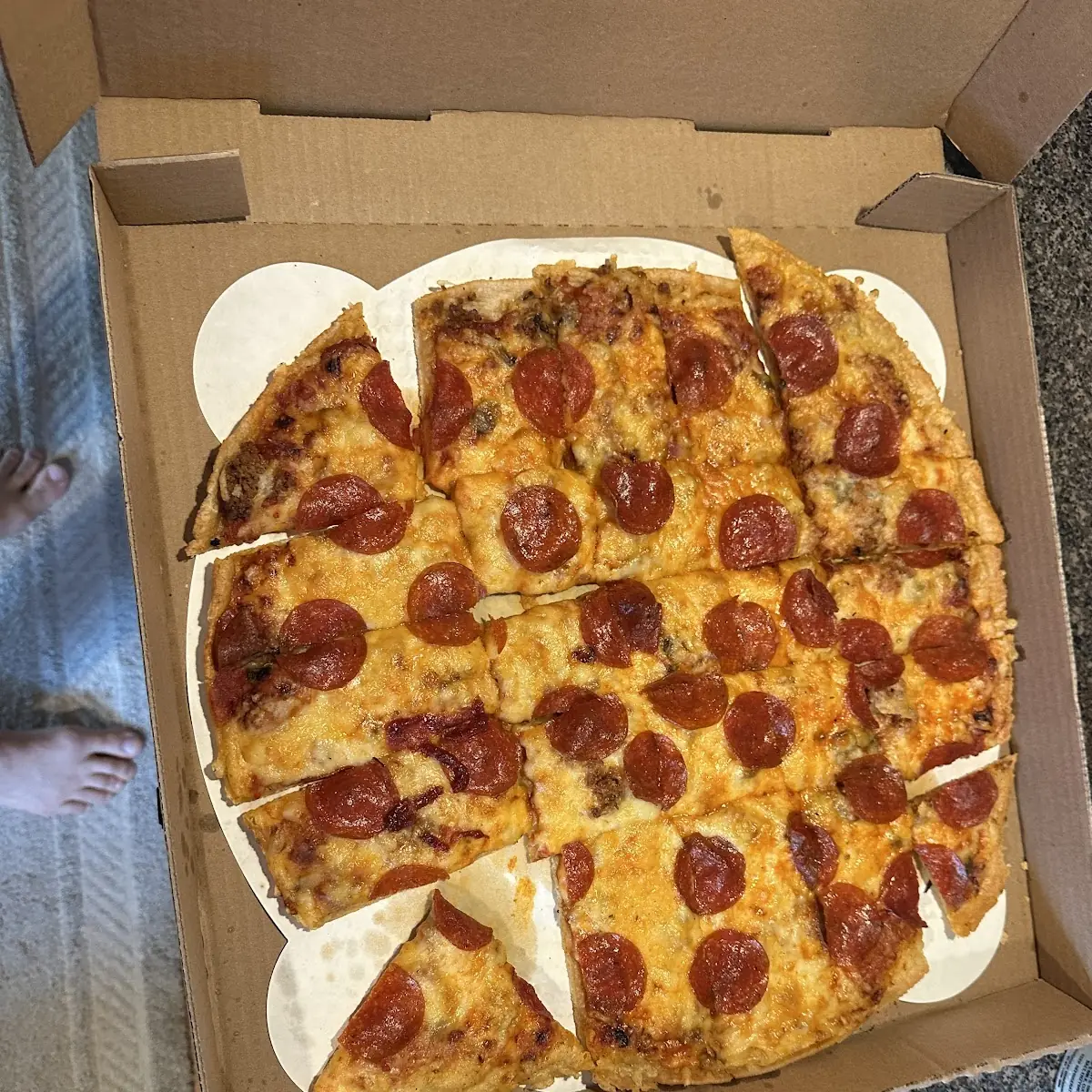 Thin Crust Pepperoni Cheese Pizza Slices