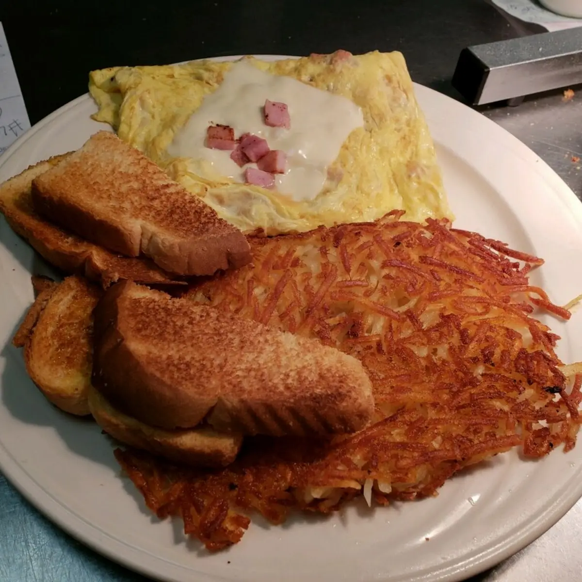 Ham and Cheese Omelette with Hasbrowns
