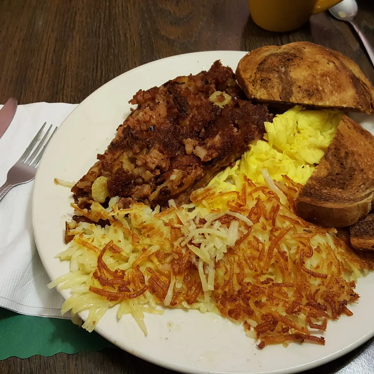 Hash Browns with Eggs Toast