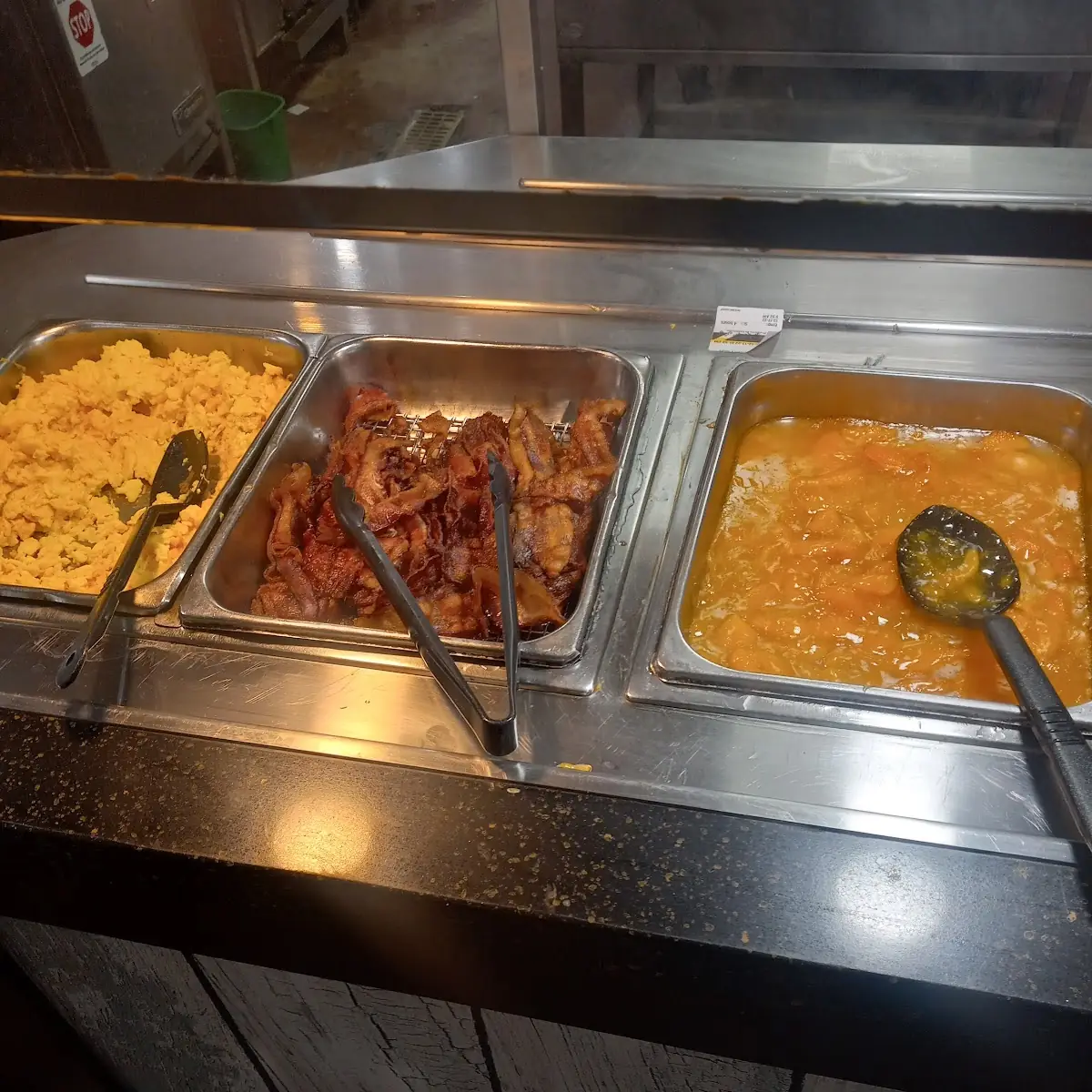 Scrambled Eggs Bacon Stewed Apples