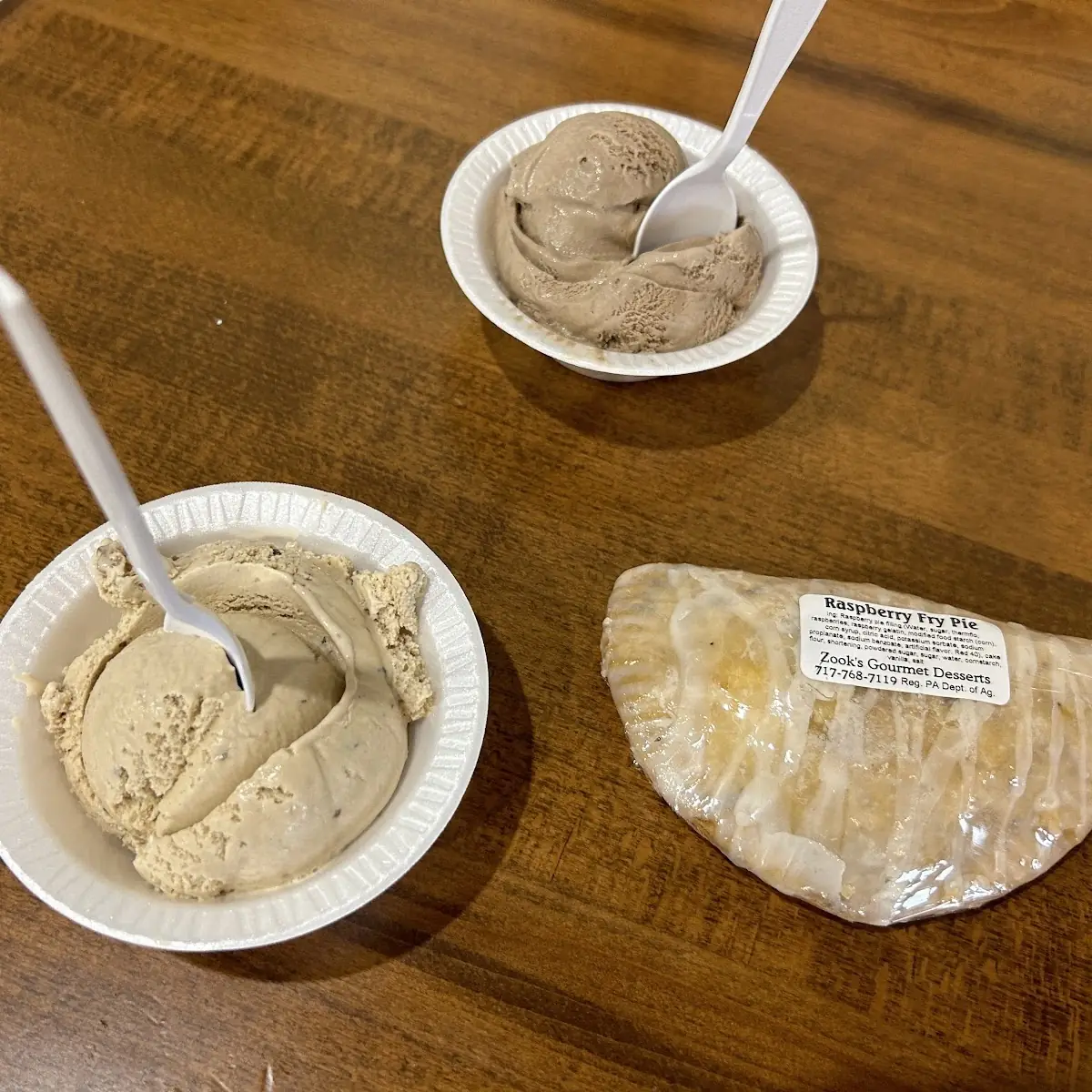 Maple Walnut and Chocolate Ice Cream and Raspberry