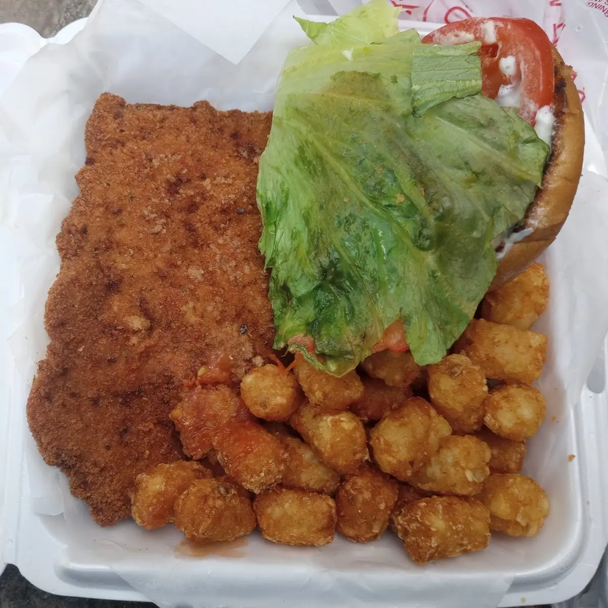 Breaded Pork Tenderloin with Tater Tots