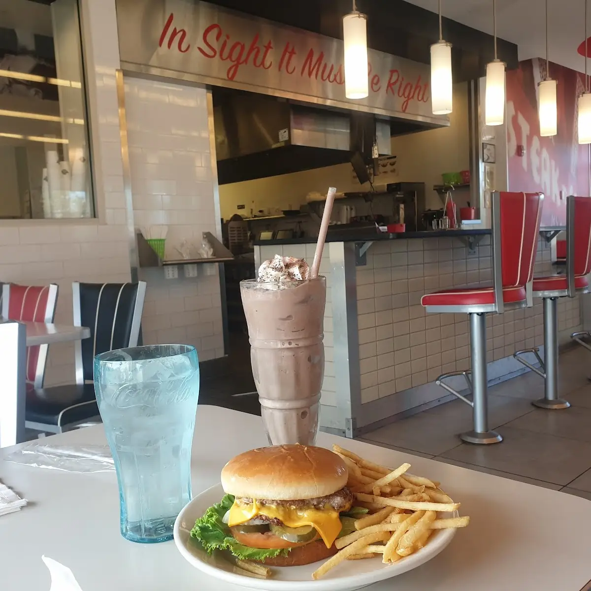 Steakburger and Hershey Dark Chocolate Shake
