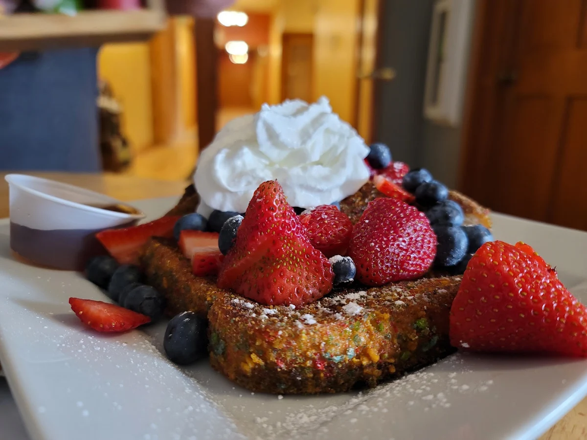Strawberry French Toast with Maple Syrup