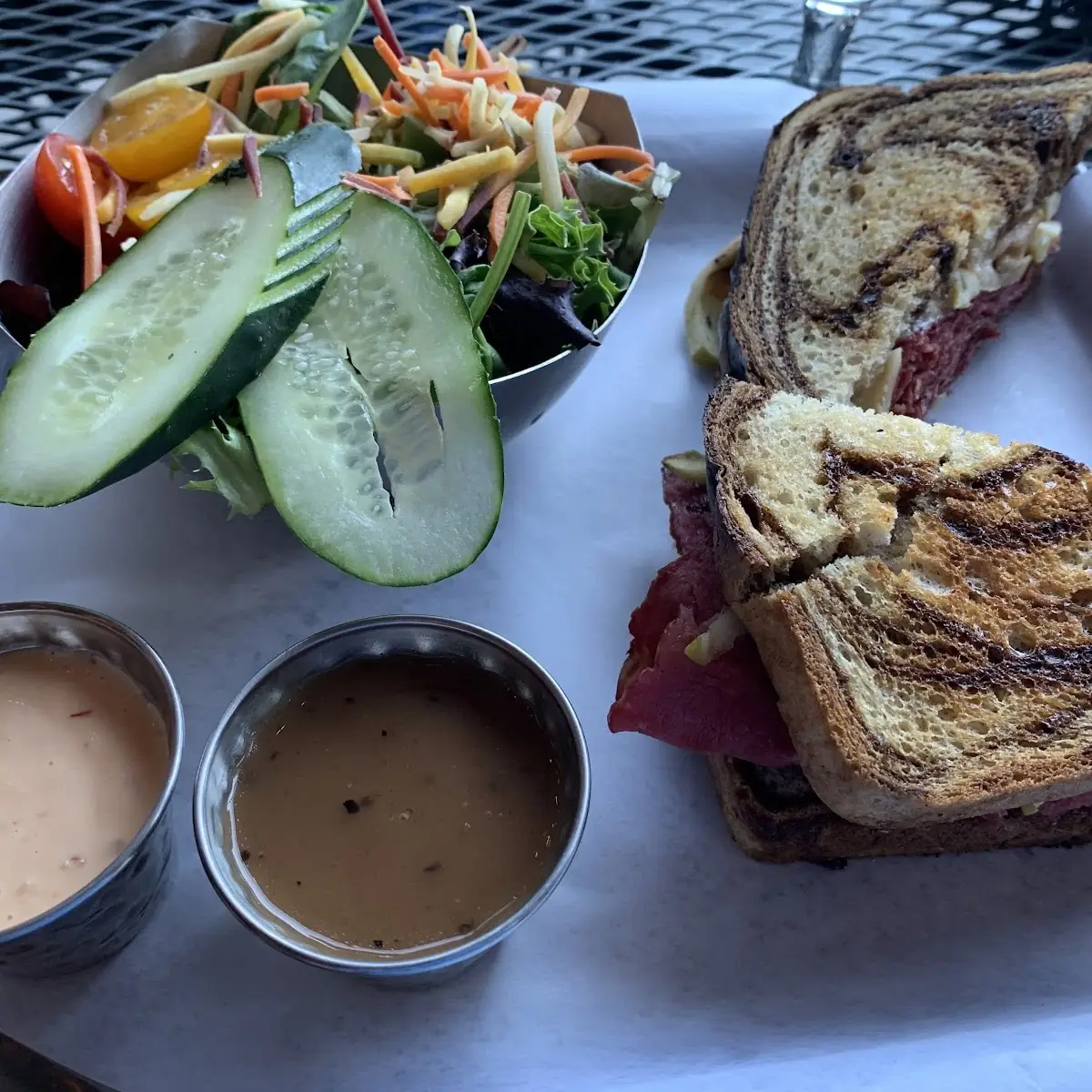 Ruben with a Side Salad