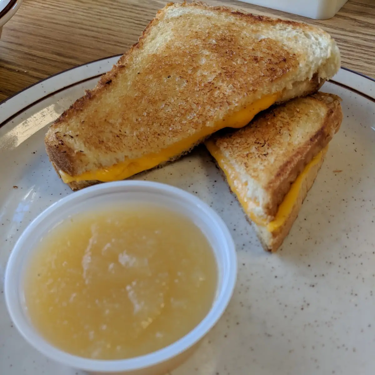 Apple Sauce and a Grilled Cheese Sandwich