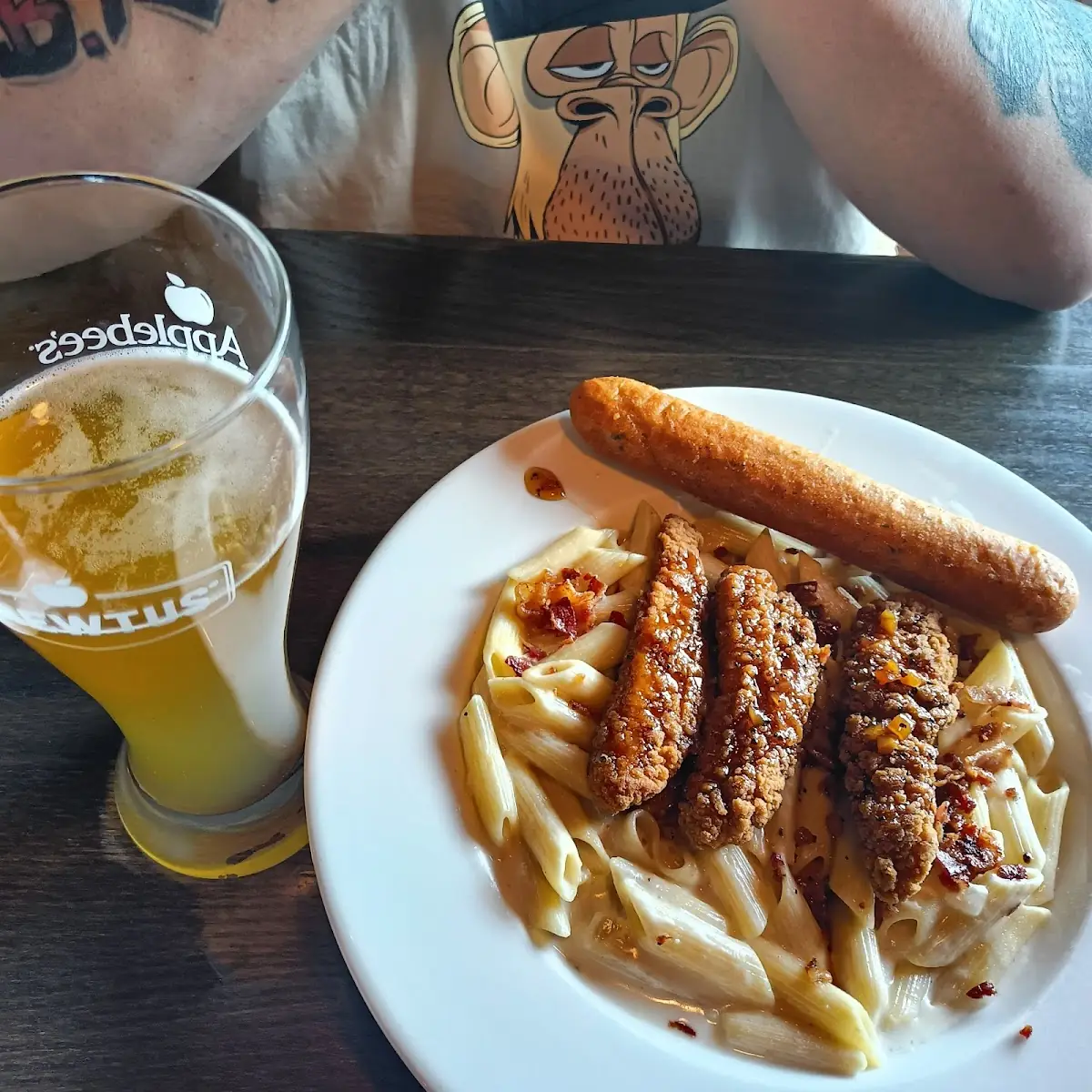 Pasta with Chicken Fried Chicken