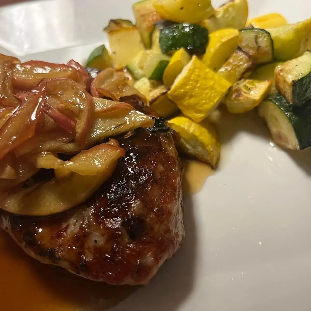 Apple Bourbon Glazed Pork Chop