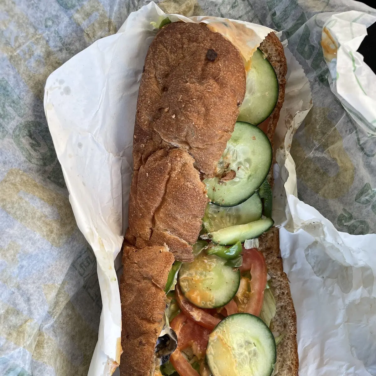 Veggie Foot Long Subway Sandwich