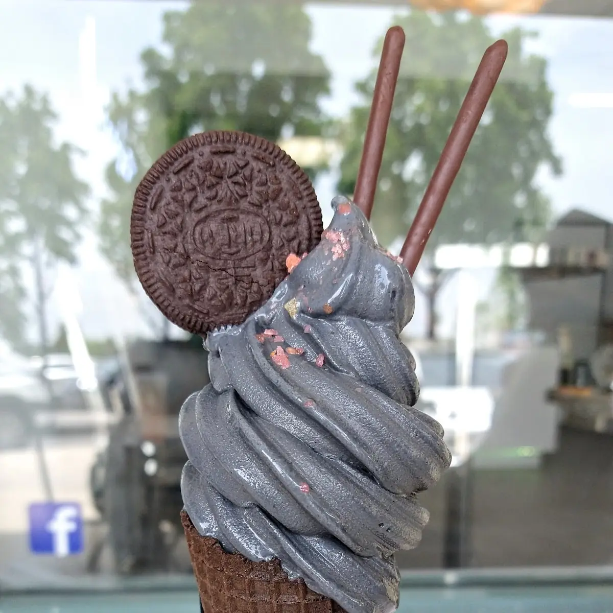 Black Waffle Cone
