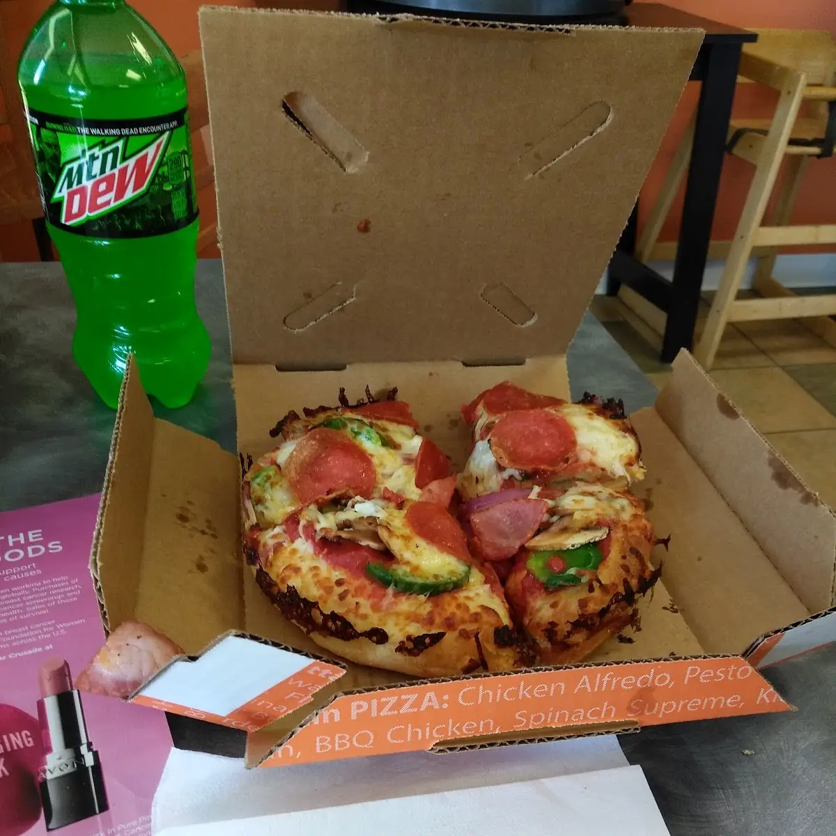 Personal Pizza and a Soda