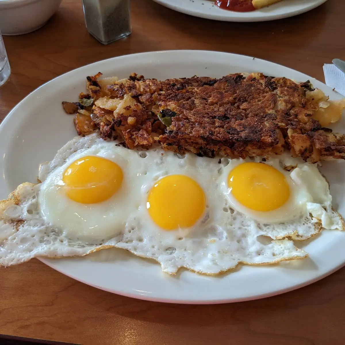 3 Eggs Sunny Side Up with Home Fries