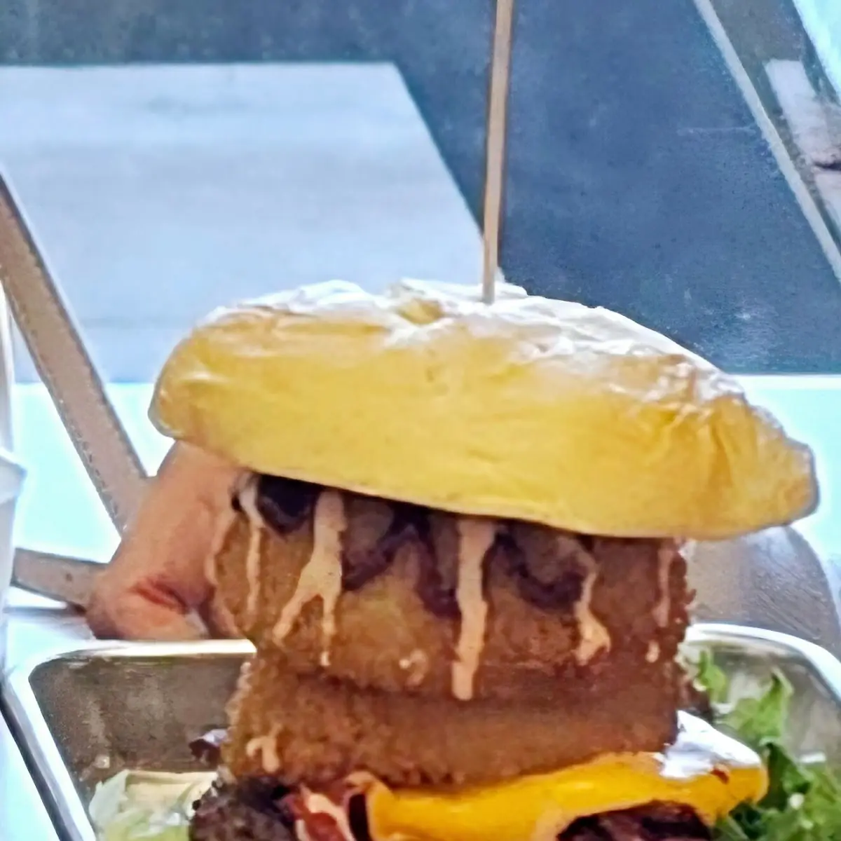 Loaded Burger with Onion Ring