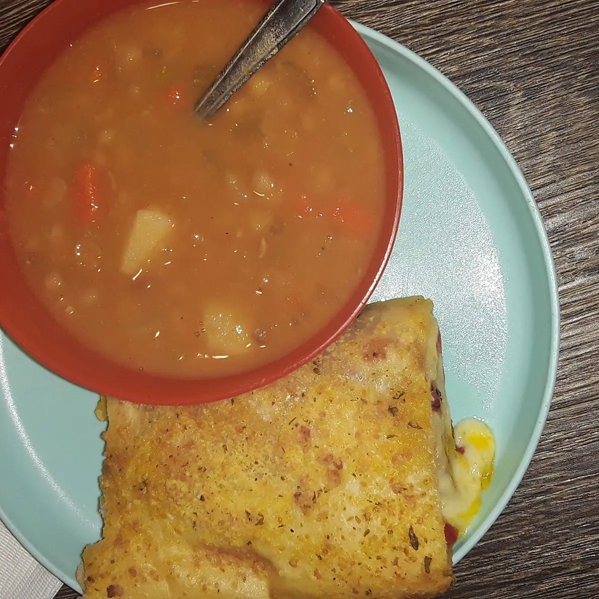 Navy Bean Soup and Calzone