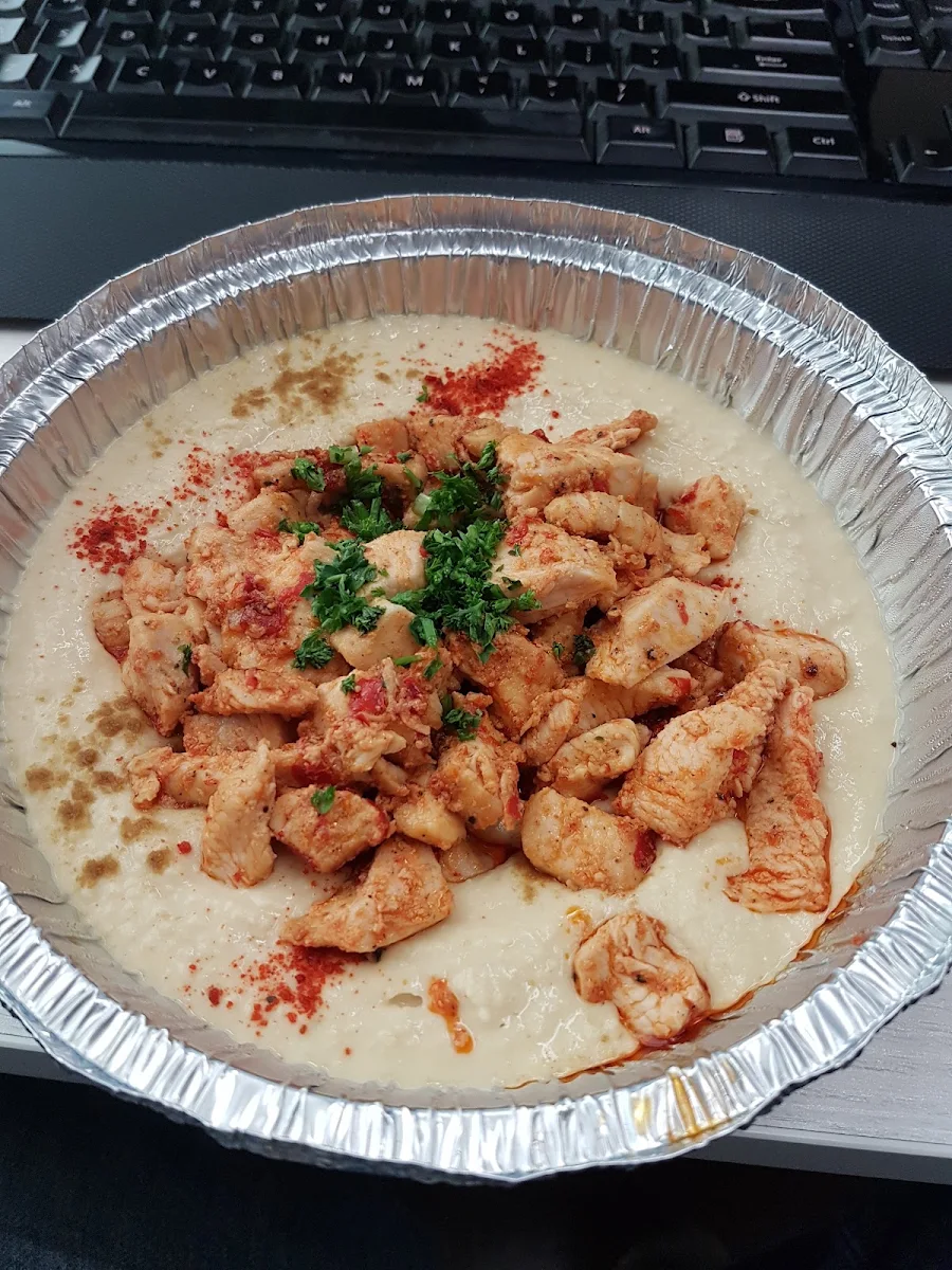 Chicken Shawarma on Hummus