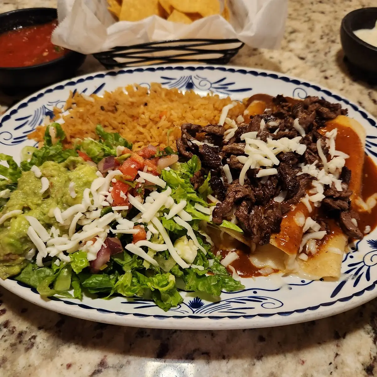 Two Beef Tacos Rice & Beans