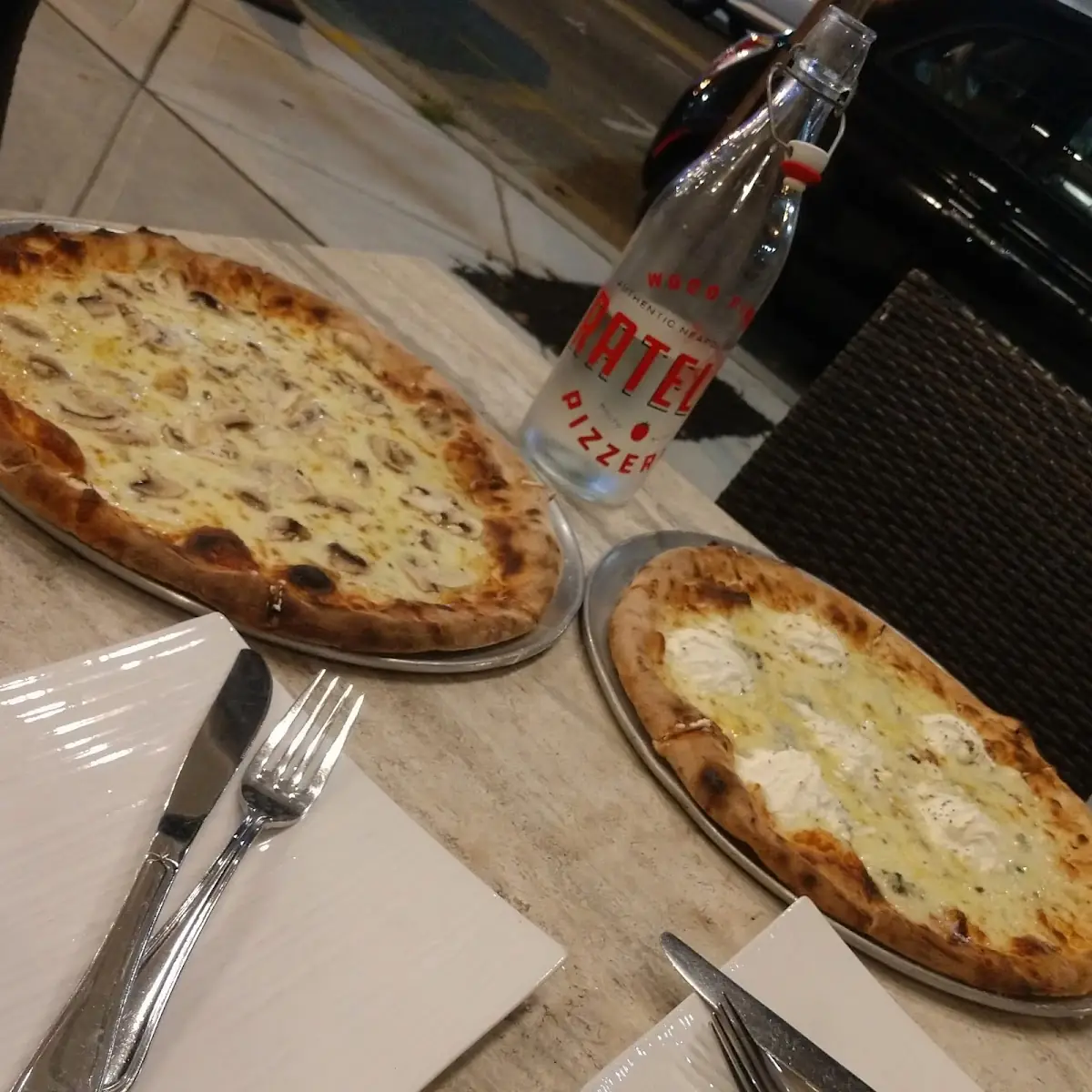 Formaggi Pizza and Funghi Pizza w Coke