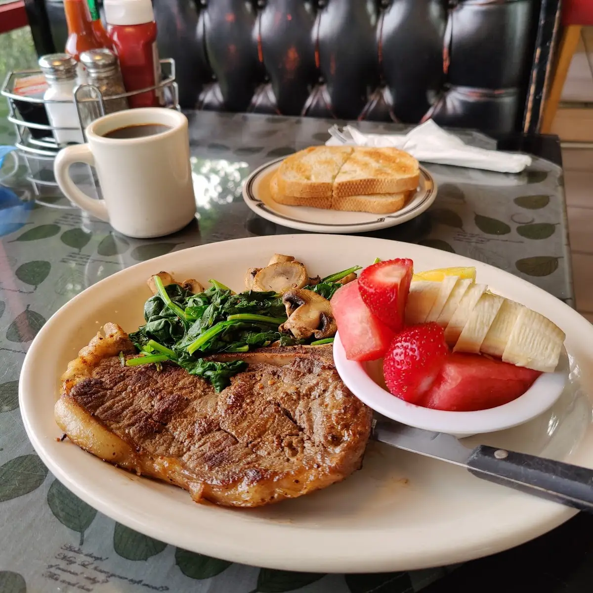New York Steak Sauteed Spinach