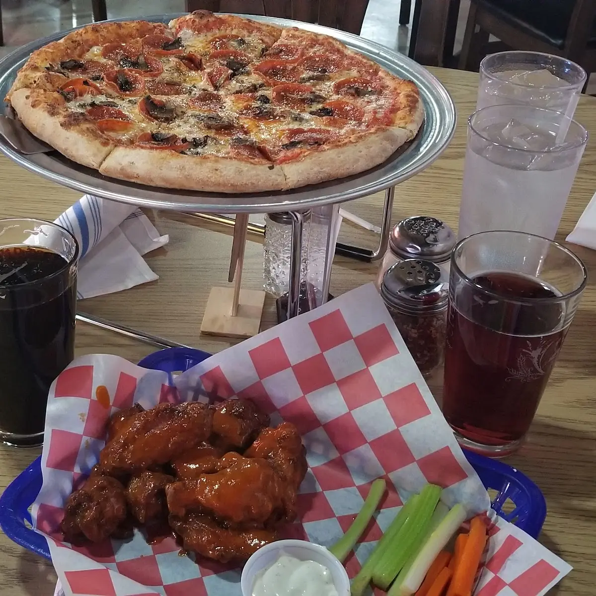Meat Lovers Pizza and Wings